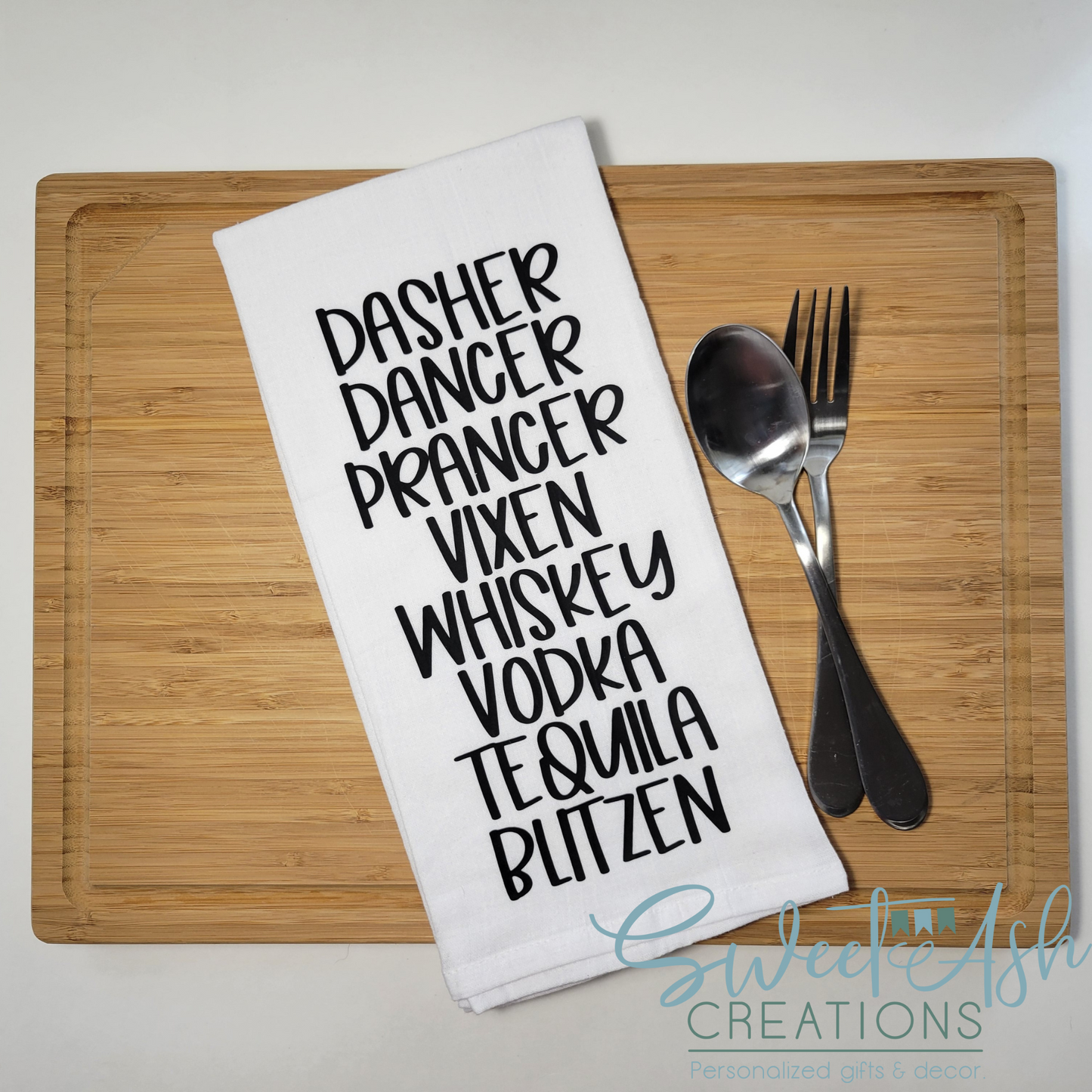 Drunk Reindeer Tea Towel