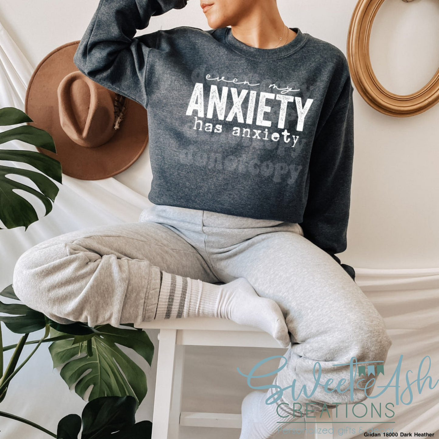 Even My Anxiety Has Anxiety Crewneck Sweatshirt