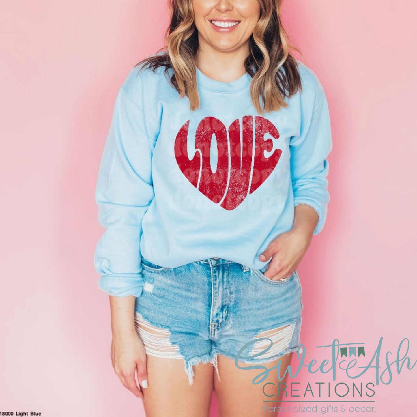 Love Heart Crewneck Sweatshirt