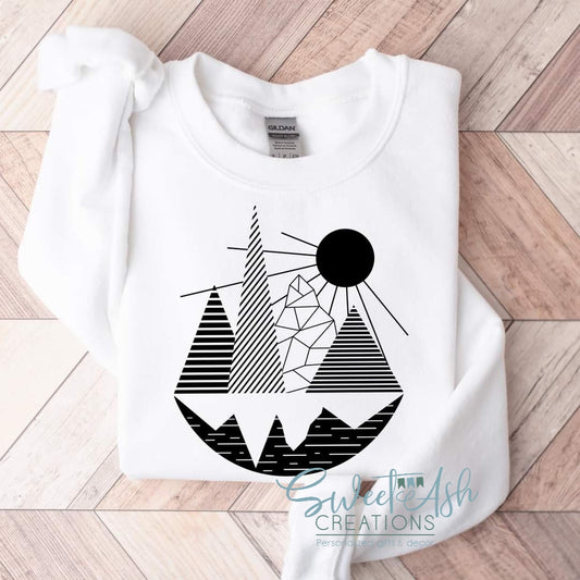 Geometric Landscape Crewneck Sweatshirt