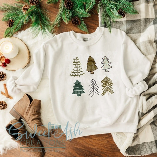 Boho Trees Crewneck Sweatshirt