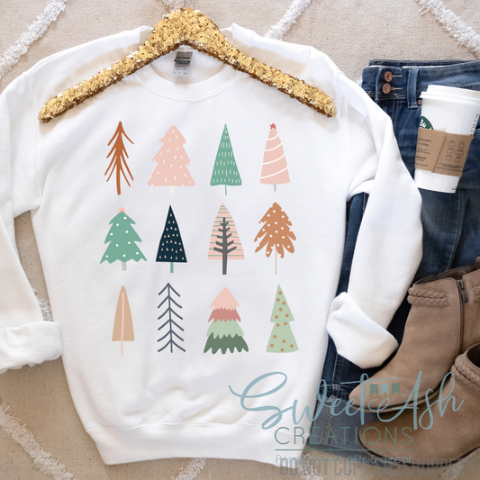 Pastel Trees Crewneck Sweatshirt