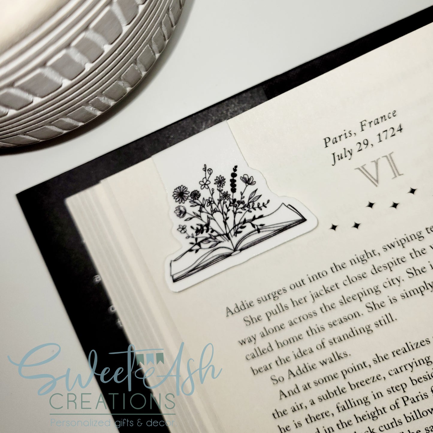 Floral Book Magnetic Bookmark