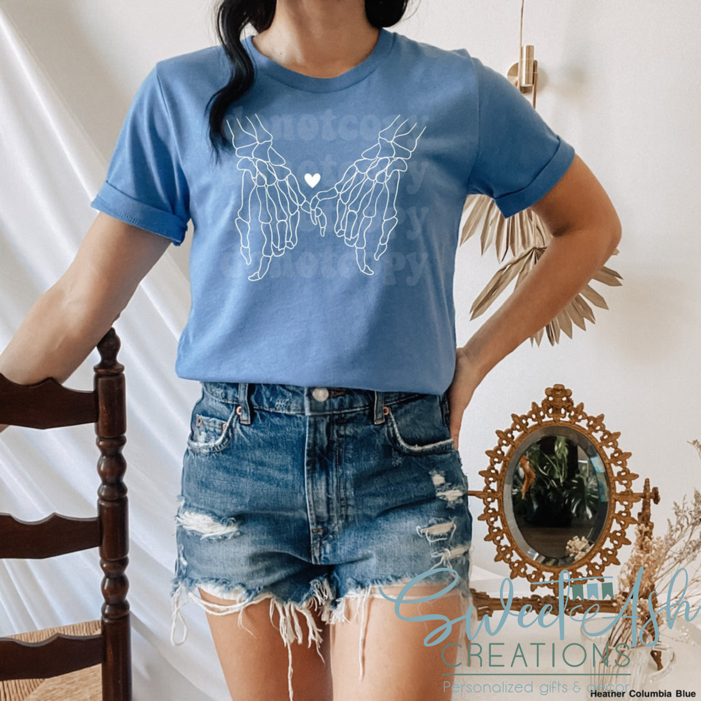 Skelly Hands with Heart T-Shirt