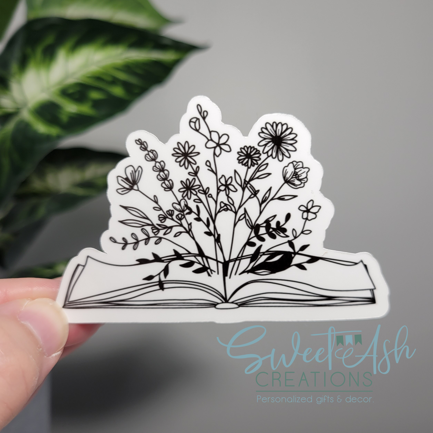 Floral Book Sticker