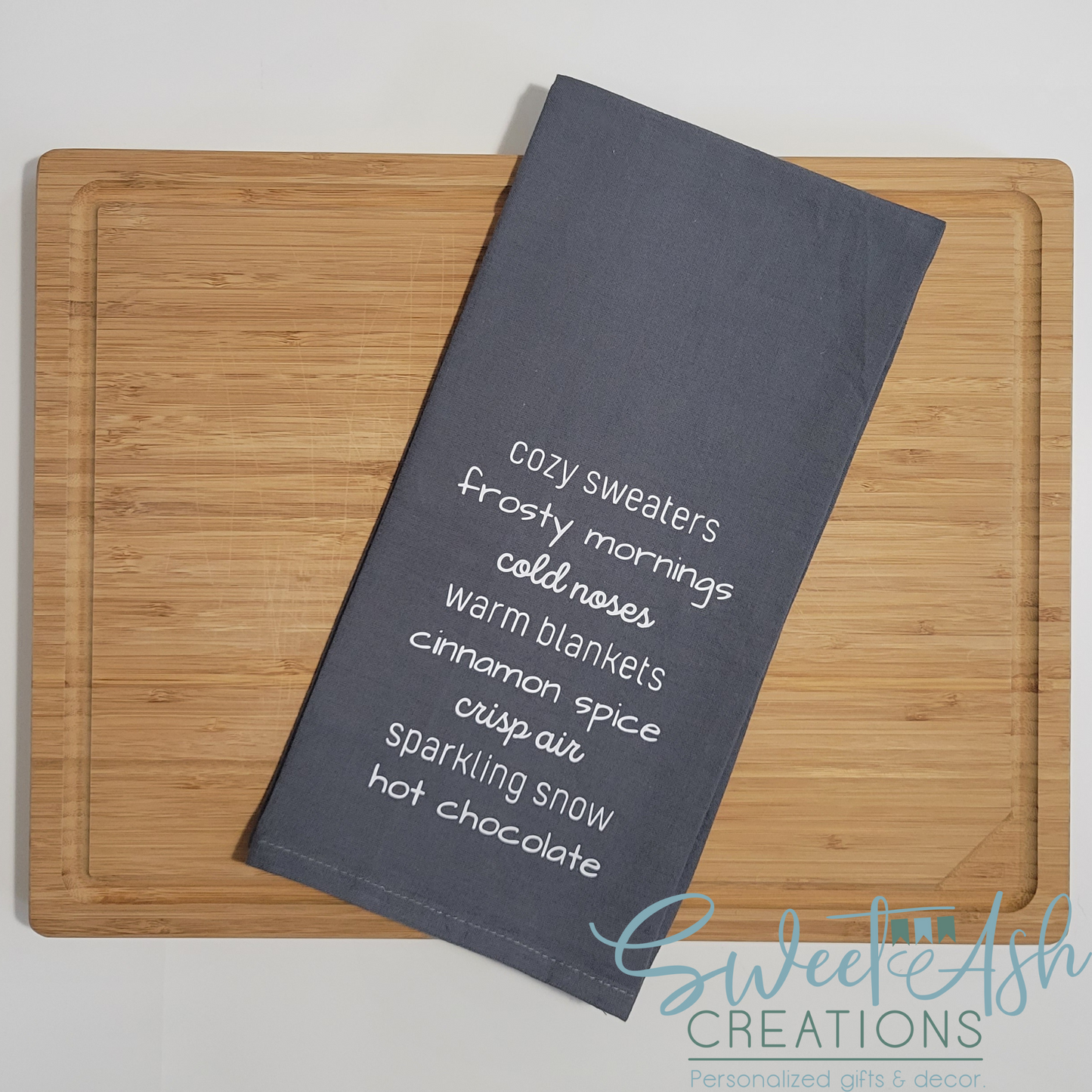 Winter Phrases Tea Towel