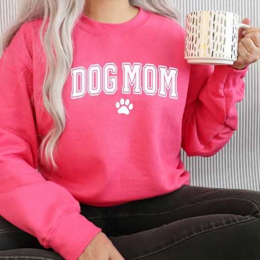 Dog Mom (White Design) Crewneck Sweatshirt