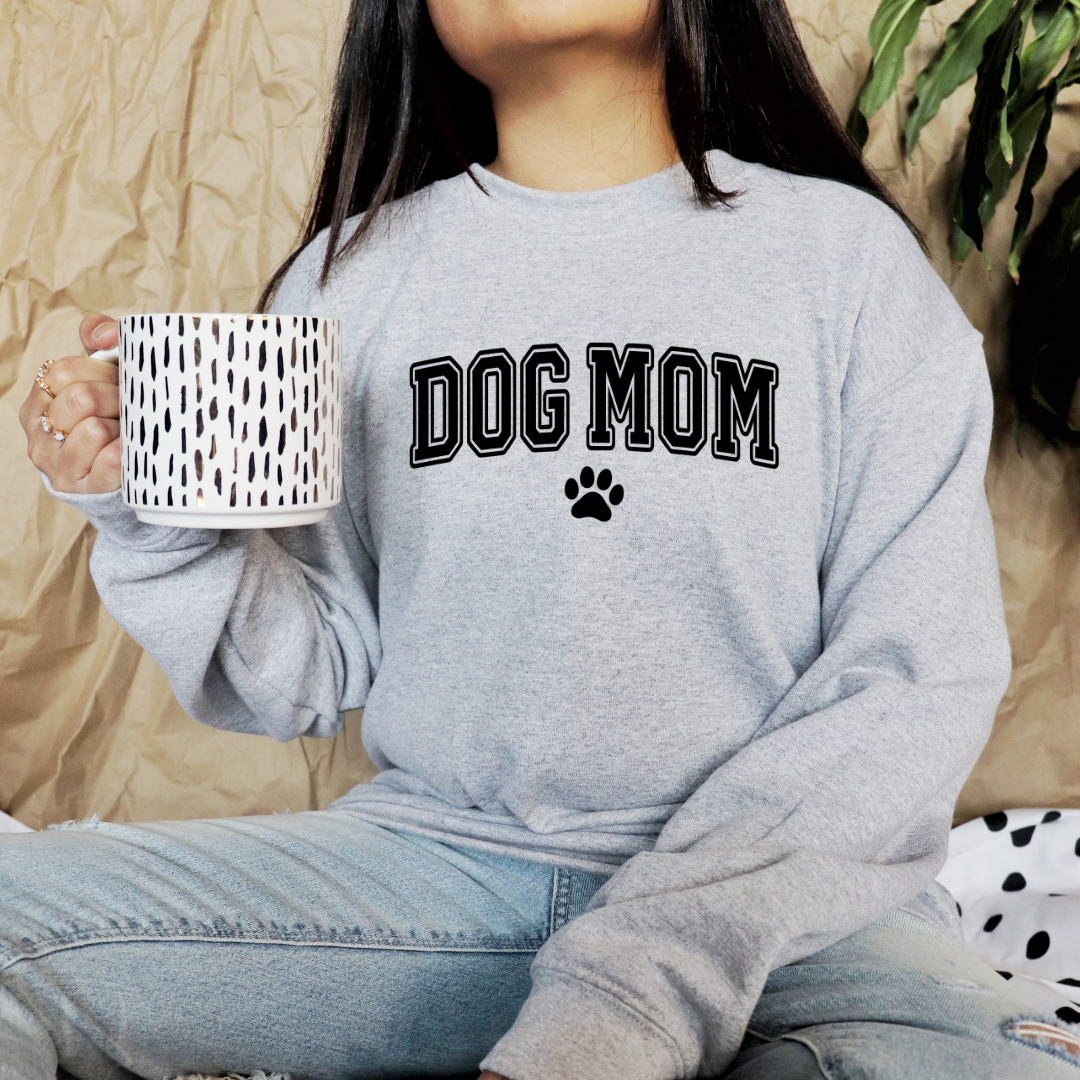 Dog Mom (Black Design) Crewneck Sweatshirt