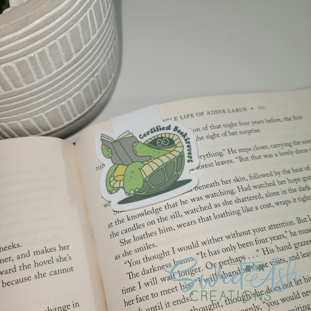 Certified Booktrovert Turtle Magnetic Bookmark