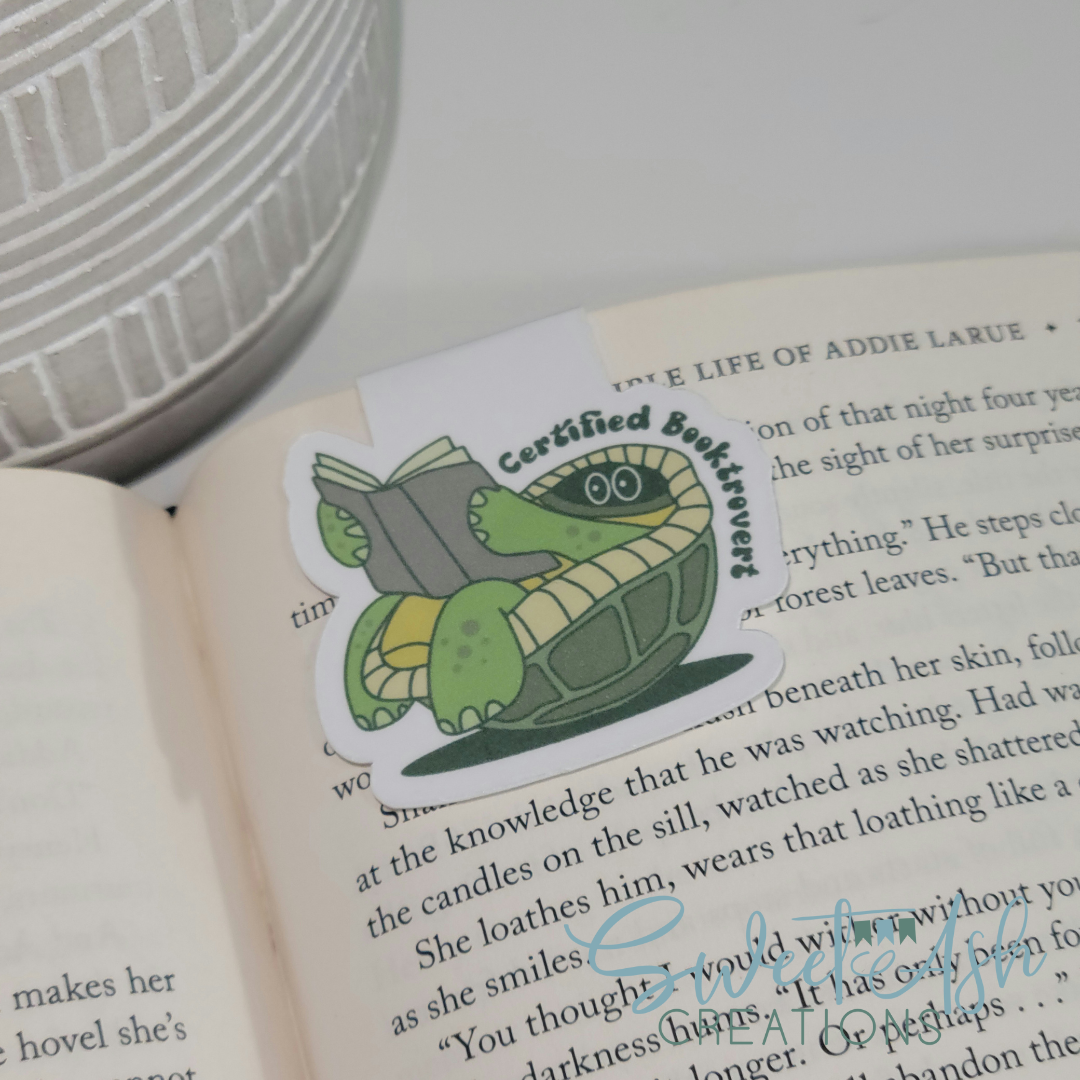 Certified Booktrovert Turtle Magnetic Bookmark