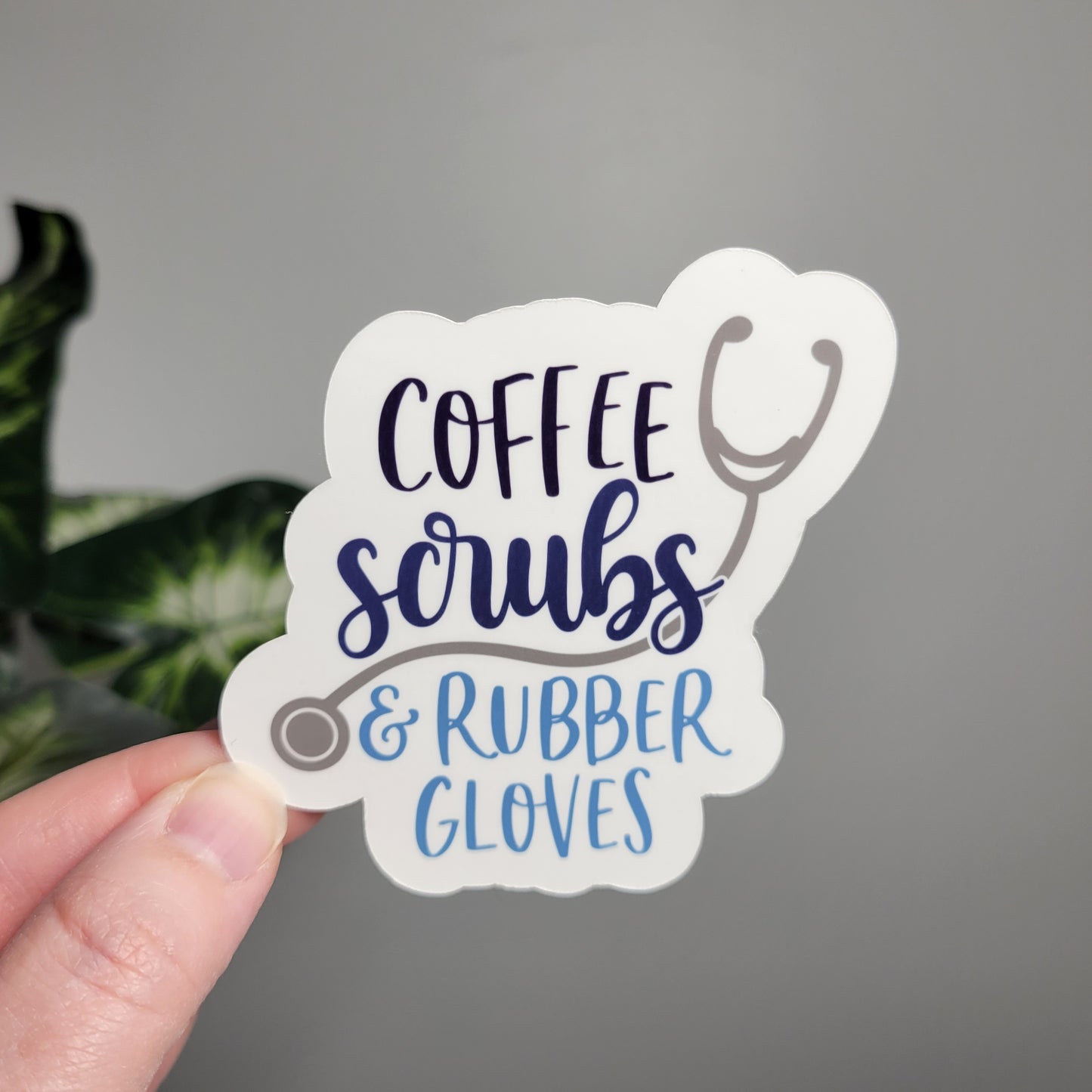 Coffee Scrubs & Rubber Gloves Sticker