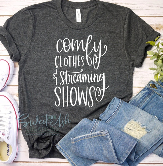Comfy Clothes and Streaming Shows Crewneck Sweatshirt