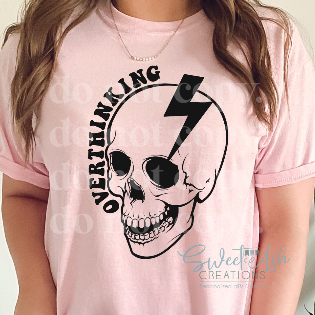 Overthinking Skull Crewneck Sweatshirt