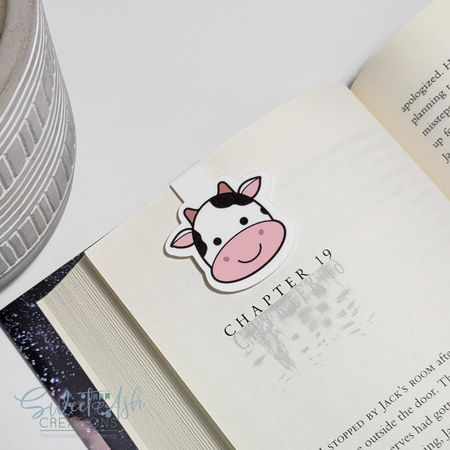 Cow Face Magnetic Bookmark