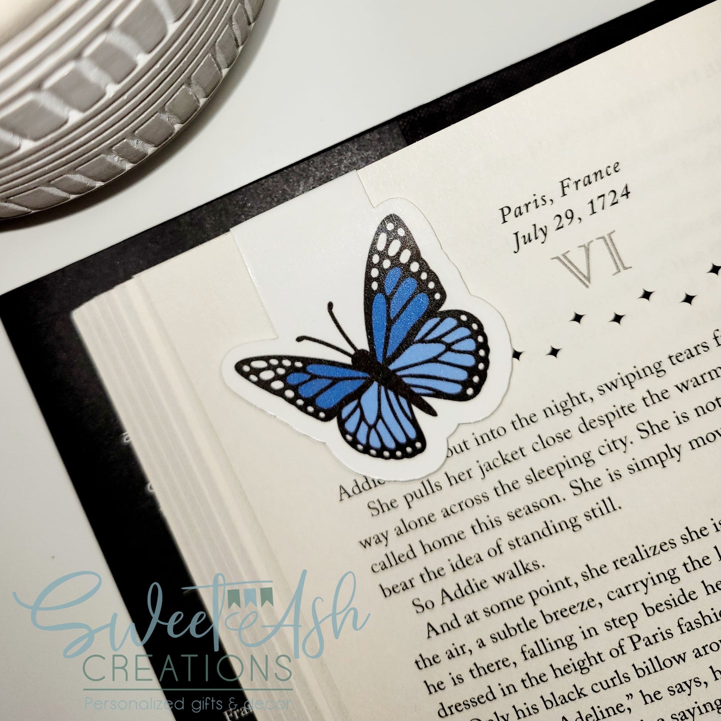 Blue Butterfly Magnetic Bookmark