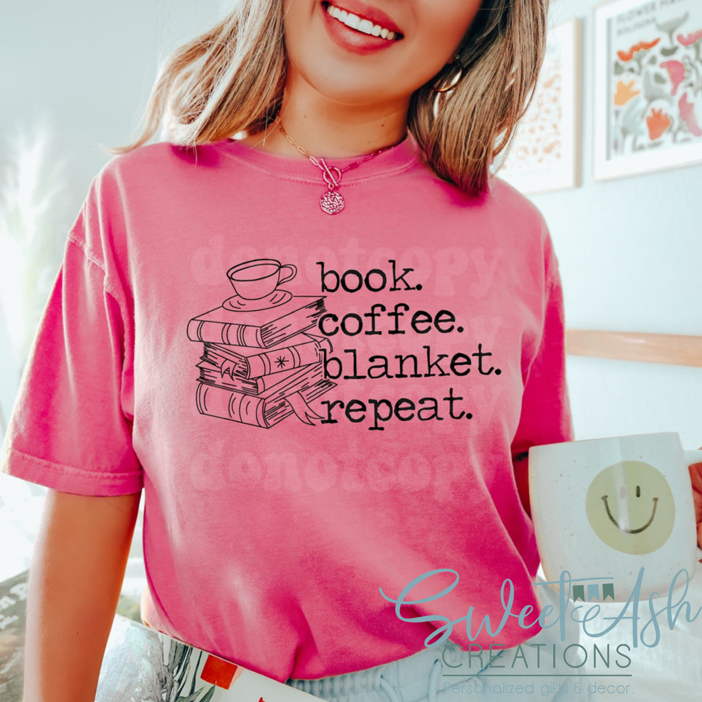 Book. Coffee. Blanket. Repeat. Crewneck Sweatshirt