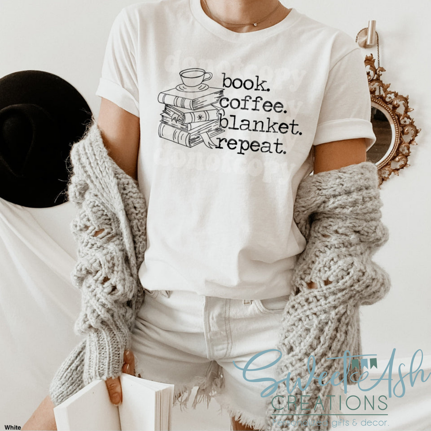 Book. Coffee. Blanket. Repeat. Crewneck Sweatshirt